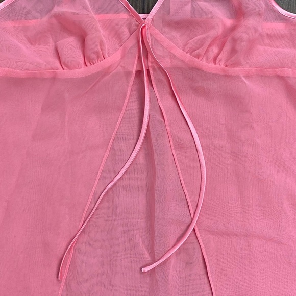 I enji Vintage Pink Babydoll Sheer Lingerie Top - Picture 3 of 4